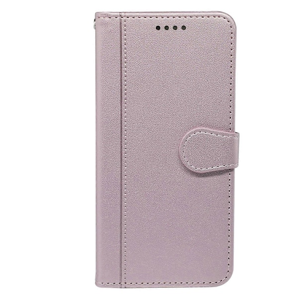 Til Xiaomi Redmi Note 14 Pro 4G Wallet Case Magnetisk Lukning Læder Telefon Cover med Rem Multicolor Rose Gold