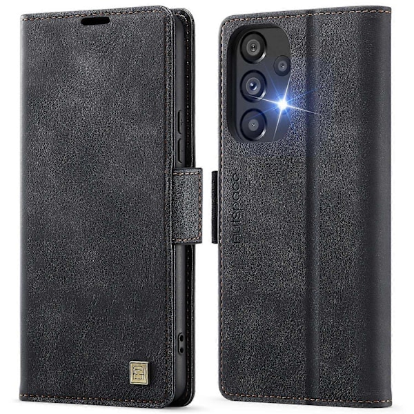 För Samsung Galaxy A33 5G Fodral AUTSPACE A11 RFID-blockerande Retro Läder Mobiltelefon Plånboksfodral Multicolor Black