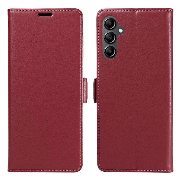 För Samsung Galaxy S24 FE Fodral Sidomagnetlås RFID-blockerande Läder Plånboksfodral - Svart Multicolor Wine Red