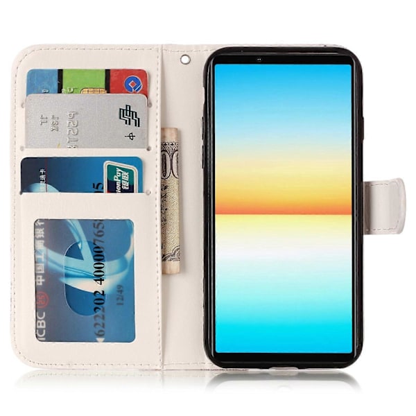 Plånboksfodral för Sony Xperia 10 V Mönstertryck PU Läder Ställ Telefonskal med Rem Multicolor Style B