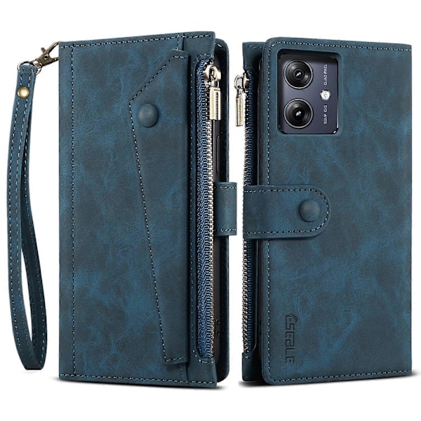 ESEBLE Star Series Läderfodral med Dragkedja och RFID-skydd för Motorola Moto G54 5G Multicolor Style C