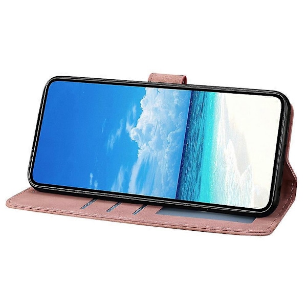 Til Samsung Galaxy S24 Ultra Case Sommerfugl Blomst Præget PU Læder Wallet Stand Telefon Cover Multicolor Rose Gold