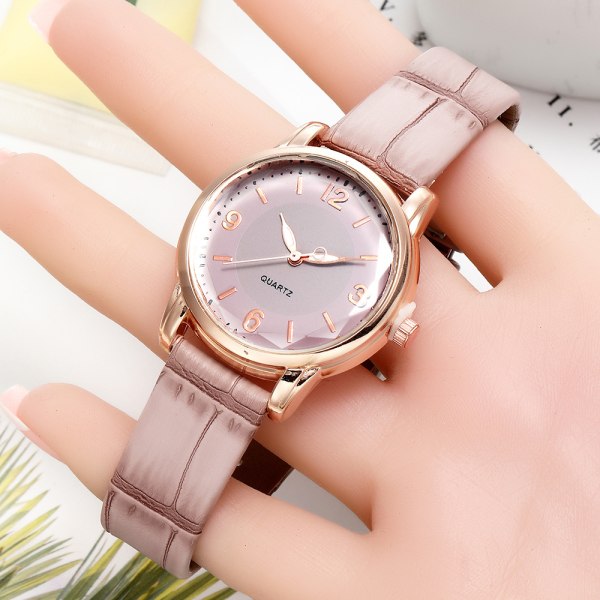 PD490 Round Two Color Dial Dammode Quartz Watch 8 Colors Pink