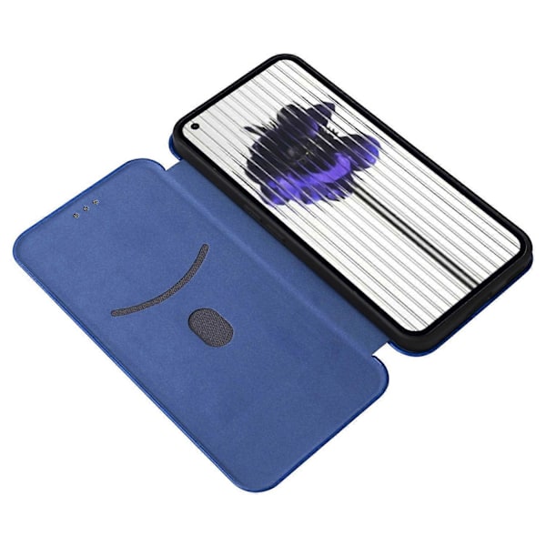 Til Nothing Phone (2) Telefoncover med kulfibertekstur, kortholder, læderstativ Multicolor Style C