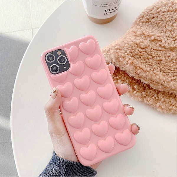 Til iPhone 15 Plus Telefon Cover 3D Kærlighedshjerte Blød TPU Stødsikker Bagside Multicolor Style C
