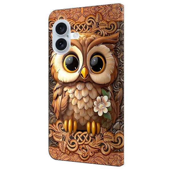 Skal för iPhone 16 Mönstertryckt Skyddande Fodral TPU+PU Läder Flip Telefonfodral Multicolor Style I