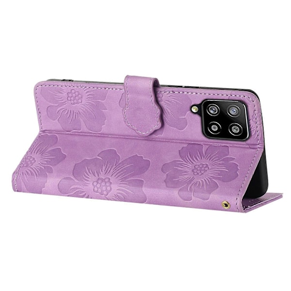 Til Samsung Galaxy A42 5G Blomstermønster Telefon Stand Case PU Læder Wallet Cover Multicolor Style B