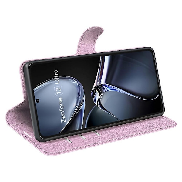 Til Asus Zenfone 12 Ultra 5G Etui Litchi Tekstur Stødsikkert Læder Wallet Telefon Cover Multicolor Pink