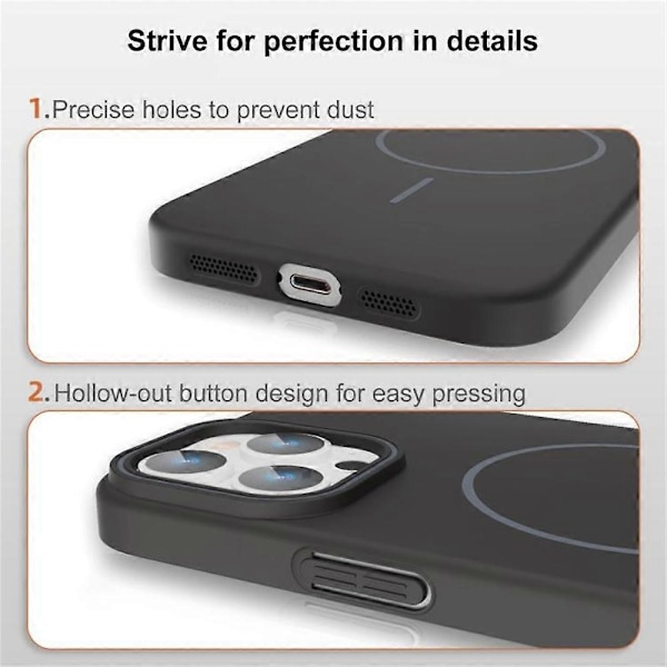 Skal för iPhone 16 Pro Max Kompatibelt med MagSafe Slim PC Baksida Multicolor Titanium Grey