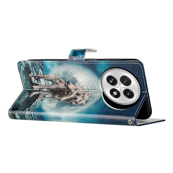 Plånboksfodral för OnePlus 13 PU Läder Mönstertryck Ställ Telefonskal med Rem Multicolor Two Wolves