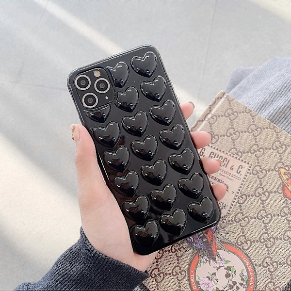 Til iPhone 15 Plus Telefon Cover 3D Kærlighedshjerte Blød TPU Stødsikkert Bagcover Multicolor Style B