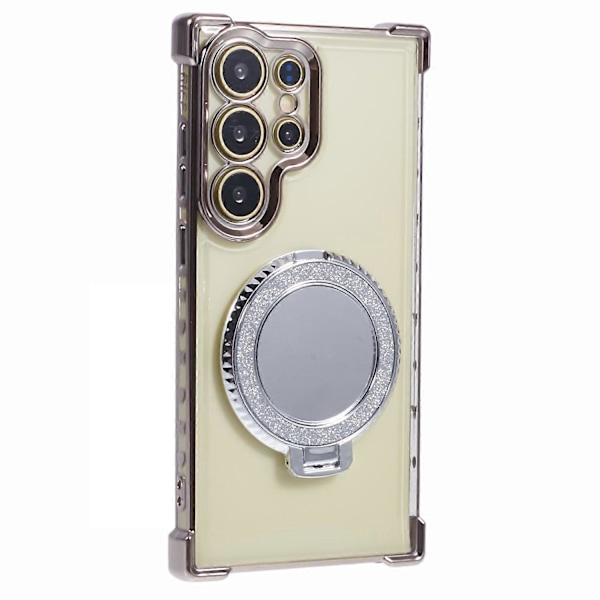 Elektroplettert TPU-deksel med støtte og speil til Samsung Galaxy S24 Ultra Multicolor Style A