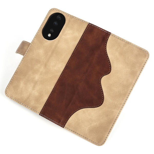 Cover For Honor 80 5g, övergripande täckning Pu Läder Magnetlås Tvåfärgad Design Stativ Phone Case Yellow