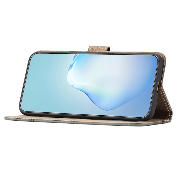 För Xiaomi Redmi 10a Phone Case Skin-touch Feeling Retro Pu Läder Sylinje Dekor Cover Brown