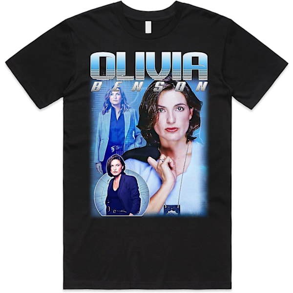 Olivia Benson Homage Top Us Tv Show Law And Order Elliot Gift Herr T-shirt för kvinnor Black M
