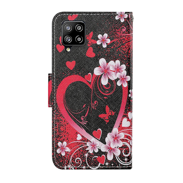 Färgglatt mönstertryck PU Läder Telefonfodral med Ställ och Rem för Samsung Galaxy A12 Multicolor Style H