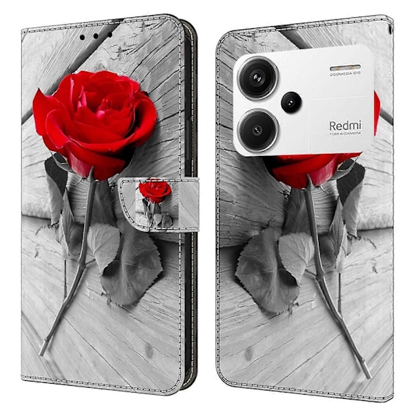 Xiaomi Redmi Note 13 Pro+ 5G Nahkakotelo 3D Luova Kuvio Design Käännettävä Jalusta Puhelinkotelo Multicolor Style Q