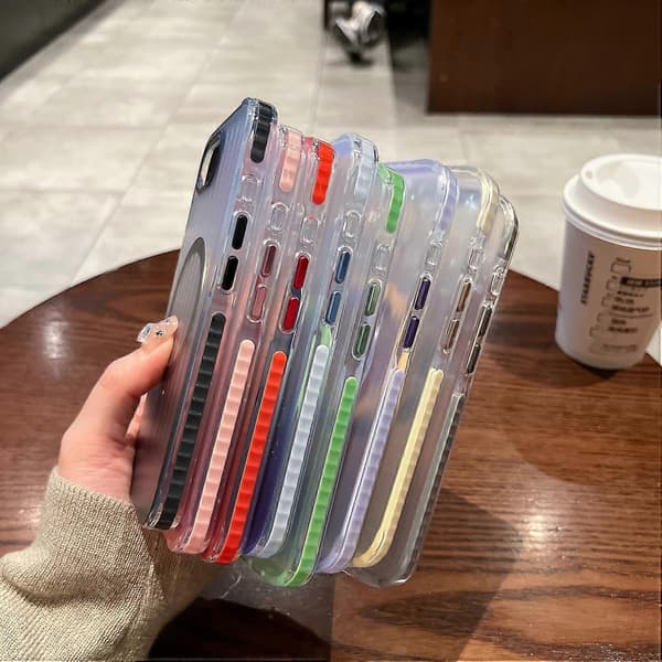 Magnetisk deksel til iPhone 16e, bølget design, gradient, støtsikkert telefondeksel Multicolor Blue