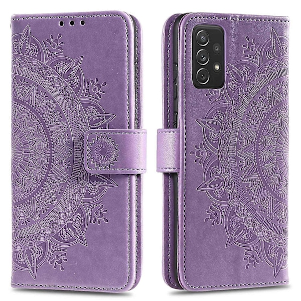 Præget Mandala Blomst Pung Læder Etui med Rem til Samsung Galaxy A52 4G/5G/A52s 5G Multicolor Style G