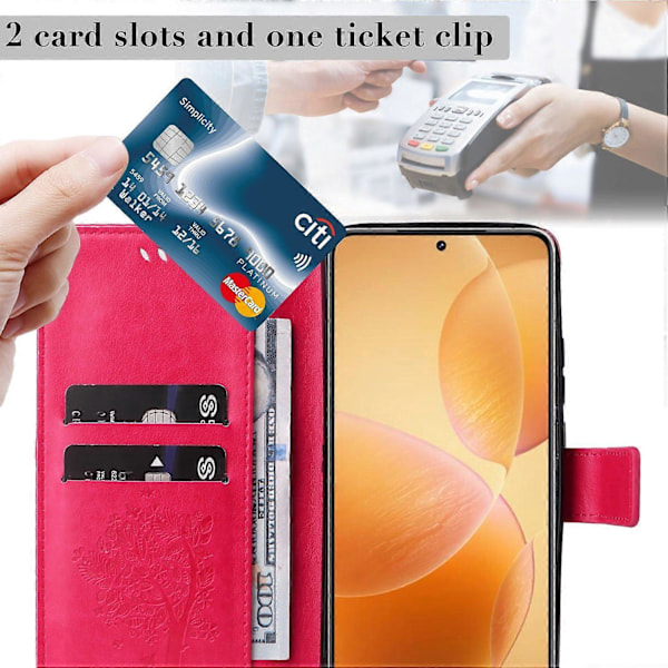 KT Imprinting Flower Series-3 til Xiaomi 14T Pro Etui Katte Træ Mønster Flip Læder Telefon Cover Multicolor Style F