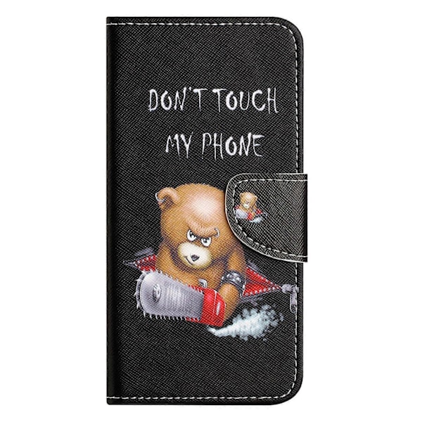 Til Xiaomi Redmi Note 14 4G Etui Mønstertryk Kryds Tekstur Læder Telefon Cover Multicolor Bear