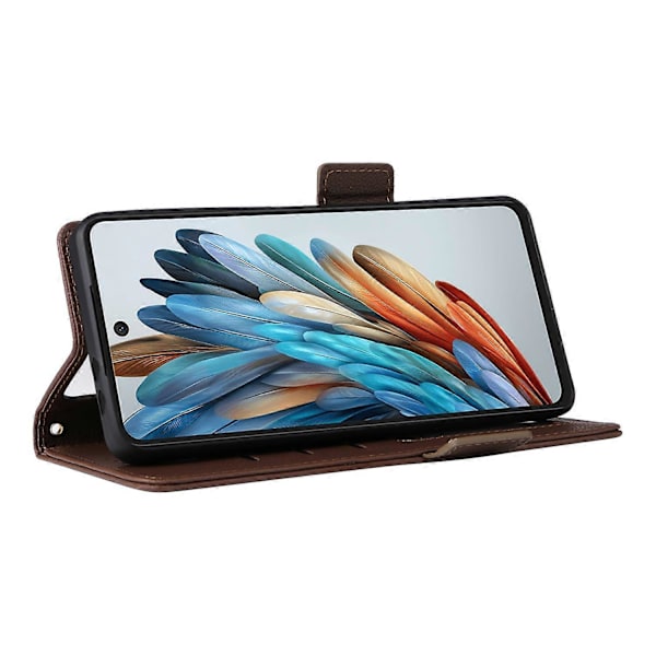 Til ZTE nubia Music Case Litchi Tekstur PU Læder Wallet Flip Telefon Cover - Grå Multicolor Brown