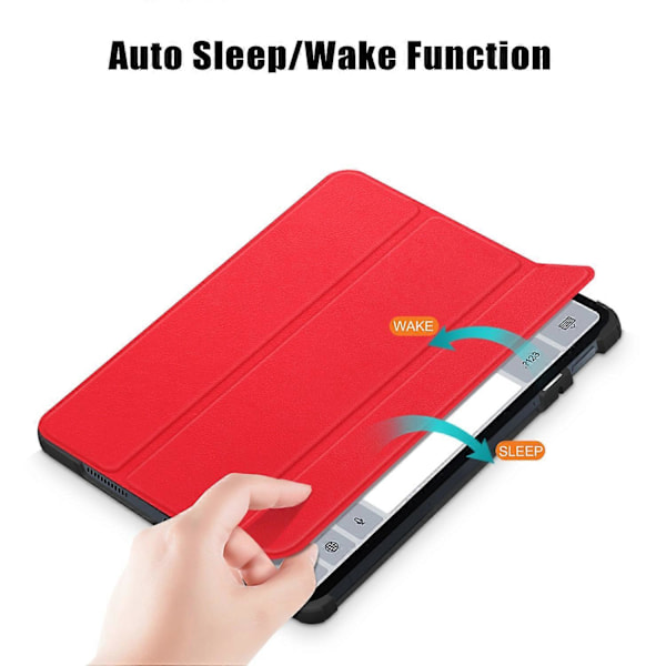 För Xiaomi Pad 6 Tri-fold Ställ Tablet Fodral Magnetiskt Smart PU Läder Folio Omslag Multicolor Style E