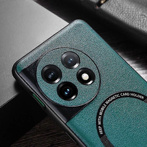 Magnetiskt telefonfodral för OnePlus 11 5G, PU-läderbelagd TPU+PC Elektropläterad Baksida Multicolor Style A