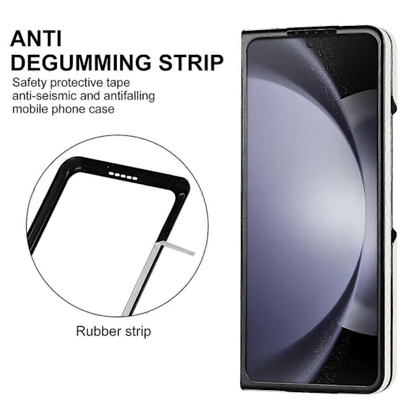 ZD04 Sydd Rombe-Grid Telefondeksel for Samsung Galaxy Z Fold5 5G Anti-Ripe PU+PC Deksel Multicolor Style B