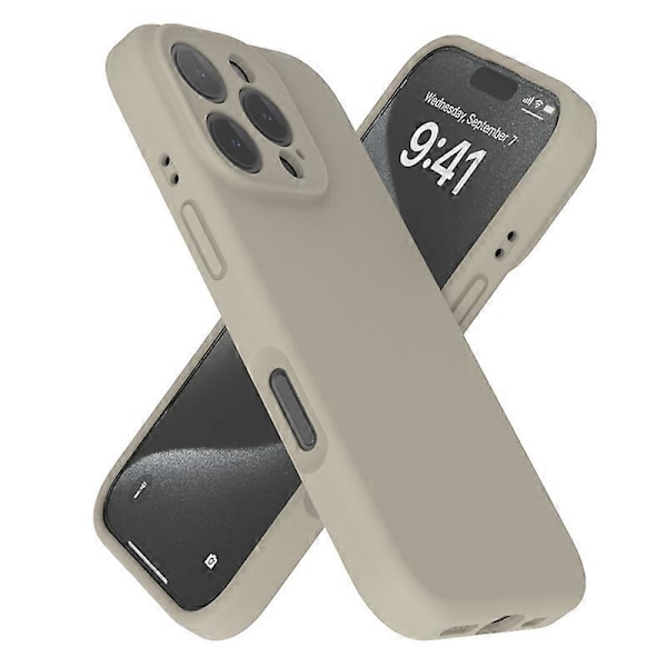 Til iPhone 16 Pro Max Cover PC+Flydende Silikone Beskyttende Telefon Cover med Mikrofiberforing Multicolor Style A