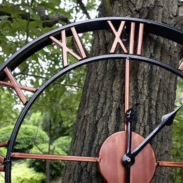 Puutarhakello Ulkokäyttöön, Suuri Roomalaisilla Numeroilla Varustettu Puutarhakello, Ulkokäyttöön Tarkoitettu Rauta Kello, Ulkokello, 40cm/16tuumaa-7