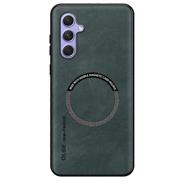 Skal för Samsung Galaxy A16 5G/4G Kompatibelt med MagSafe Anti Drop PC+TPU+PU Läder Baksida Multicolor Midnight Green