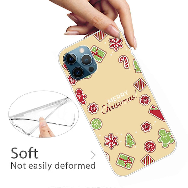Deksel til iPhone 16 Pro Max med Julemønster, Myk TPU Telefondeksel - God Jul Multicolor Christmas Sticker