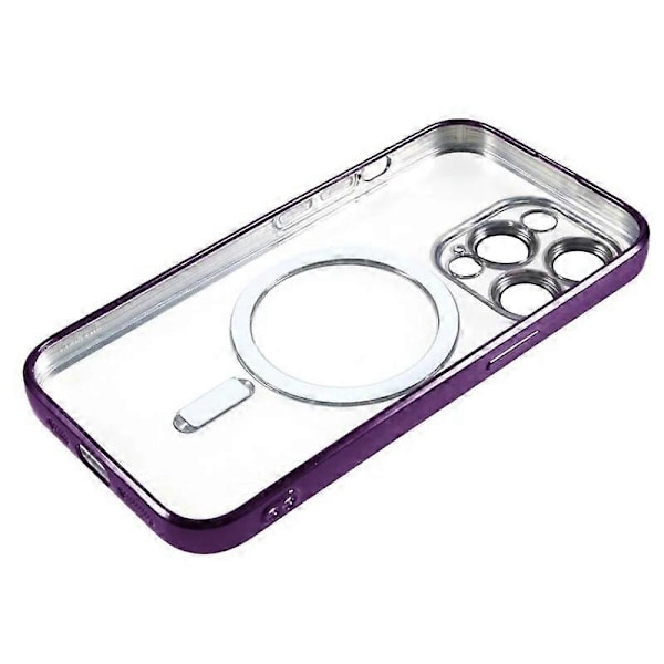 iPhone 12 Pro 6.1 tuuman magneettikotelo WANLONFENG Täysi suojaus Galvanoidulla TPU-kuorella ja Tem Multicolor Dark Purple