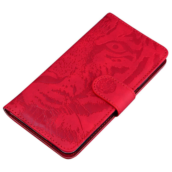 För Nokia C12 4G/C12 Pro/C12 Plus Tiger Präglat PU Läderfodral Anti-fall Plånboksfodral Ställ Multicolor Style F