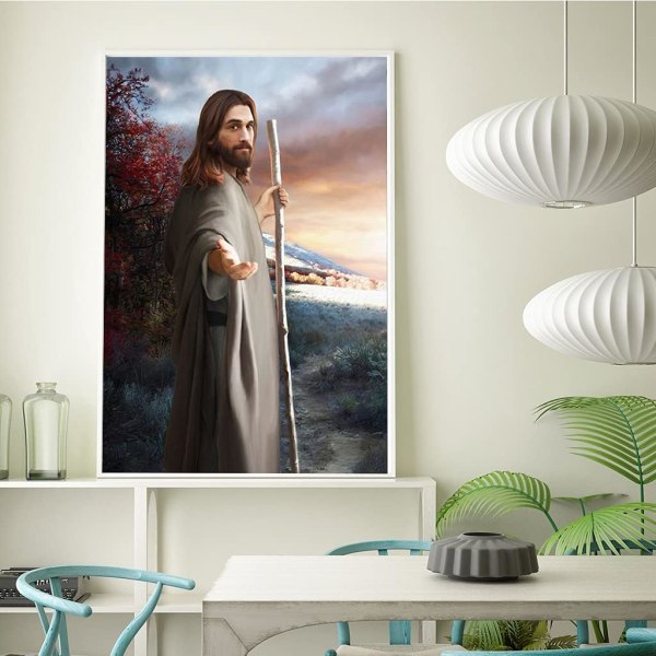 Nya 30x40cm/12x16in DIY-målning av Numbers Jesus Painting Canvas Pai