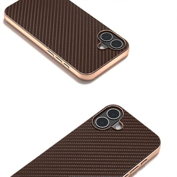 iPhone 16 Plus -kotelo, galvanointi puhelinkuori, hiilikuitukuvioitu PU+TPU-suojakotelo Multicolor Style G