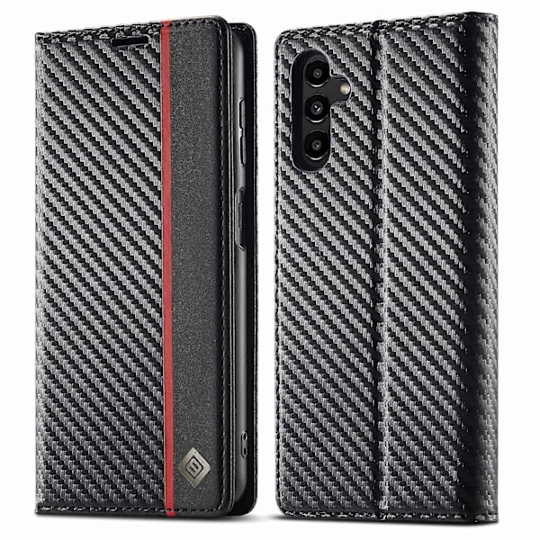 LC.IMEEKE Samsung Galaxy S25+ -kotelo, hiilikuitukuvioinen puhelinkuori, jalusta ja korttipidike Multicolor Vertical Stripe
