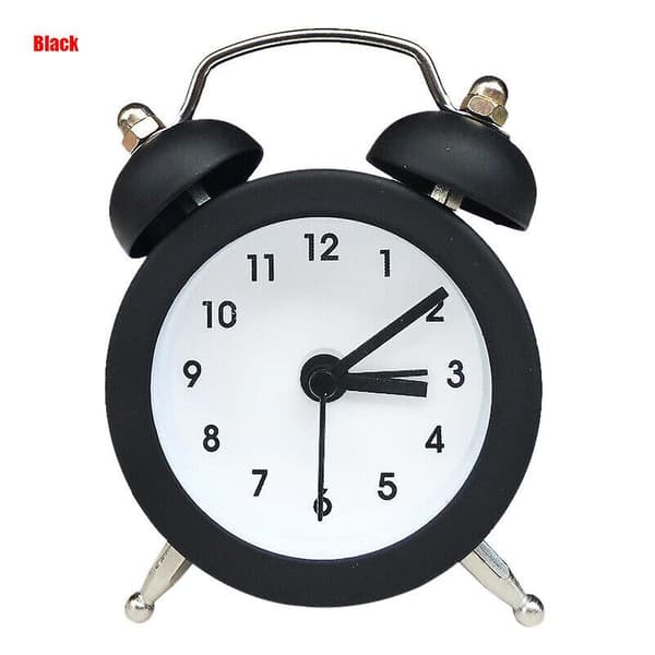 Väckarklocka Lilone Twin Bell Högt för tunga sovande sovrum Ljusgul Mini Black