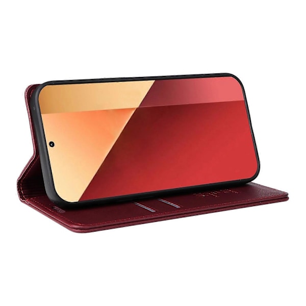 YIKATU YK-001 til Xiaomi Redmi Note 13 Pro 4G/Note 14S 4G/Poco M6 Pro 4G Etui Magnetisk Absorption PU Multicolor Wine Red