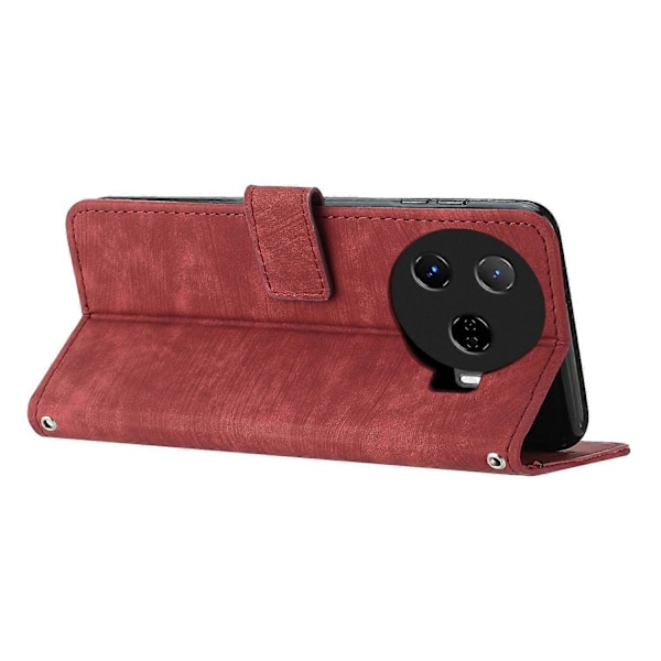 För TECNO Camon 30 Pro 5G Telefonskal Linjer Präglat Anti-Rep PU Läder Ställfodral Multicolor Style C