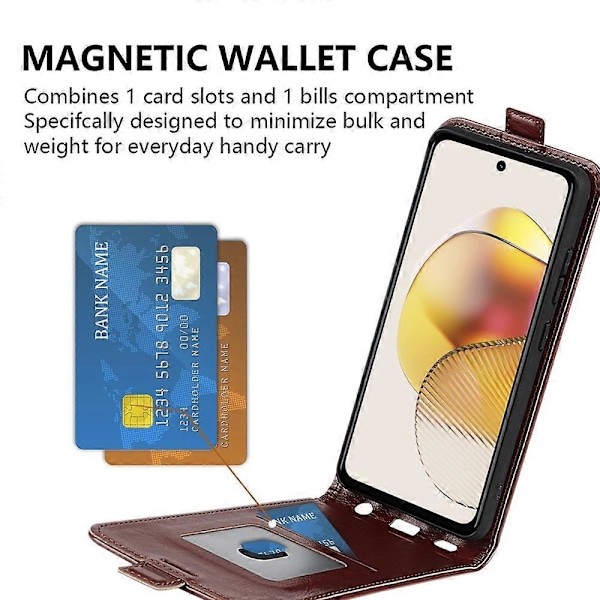 Puhelinkotelo Motorola Moto G73 5G pystysuoraan avautuva nahkainen puhelinkotelo korttipidikkeellä Multicolor Style C