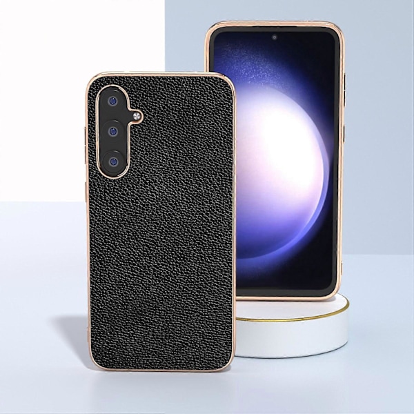 Samsung Galaxy S23 FE puhelinkotelo Nano-galvanoidulla lehmännahalla päällystetty TPU+PC-suojus Multicolor Style A