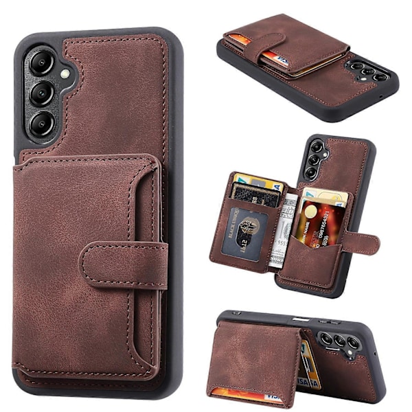 Plånboksfodral för Samsung Galaxy A56 5G med Kortfack TPU+PU Läder Baksida Multicolor Coffee