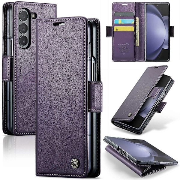 CASEME 023-serien För Samsung Galaxy Z Fold5 5G RFID-blockerande Plånbok Läderfodral Telefonställ Skydd Multicolor Style B
