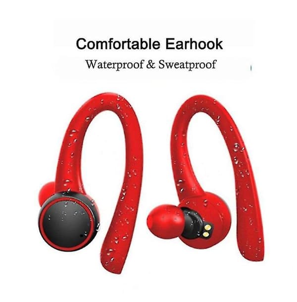 Rött trådlöst headset Bluetooth headset In-ear Earbud 5.0 Gaming Headset