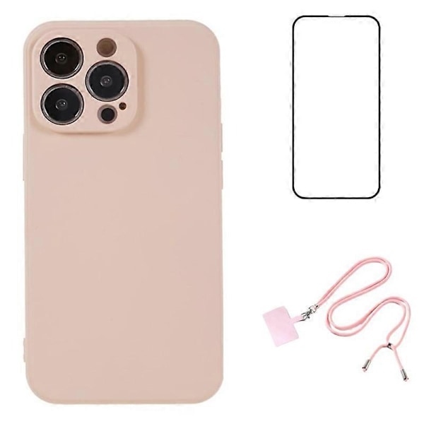WANLONFENG RB1-serien Skal för iPhone 14 Pro, Slimmat Mjukt TPU-skal med Skärmskydd, Snodd Multicolor Style F