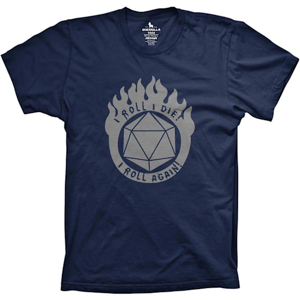 Gerilla Tröjor Jag rullar jag dör Rolig Tshirts Dungeons and Dragons Skjorta Dnd Tee Navy S