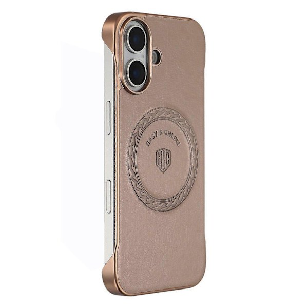 KIGC Magnetisk deksel til iPhone 16 Plus, elektroplettert PC + PU bakdeksel Multicolor Gold