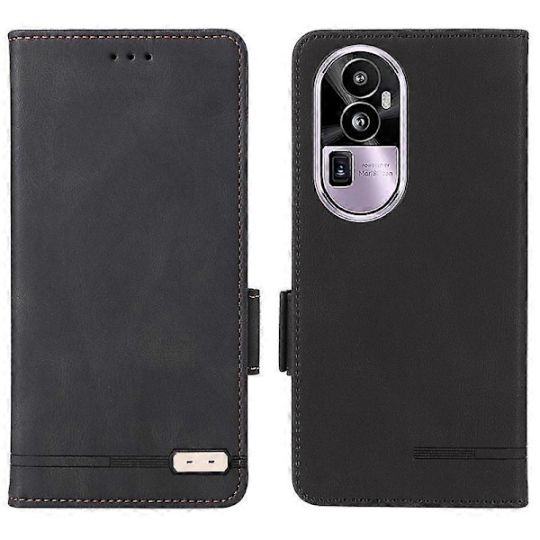 För Oppo Reno10 Pro+ 5G Hårdvarudekor Plånboksfodral PU Läder Flip Ställ Skydd Multicolor Style B